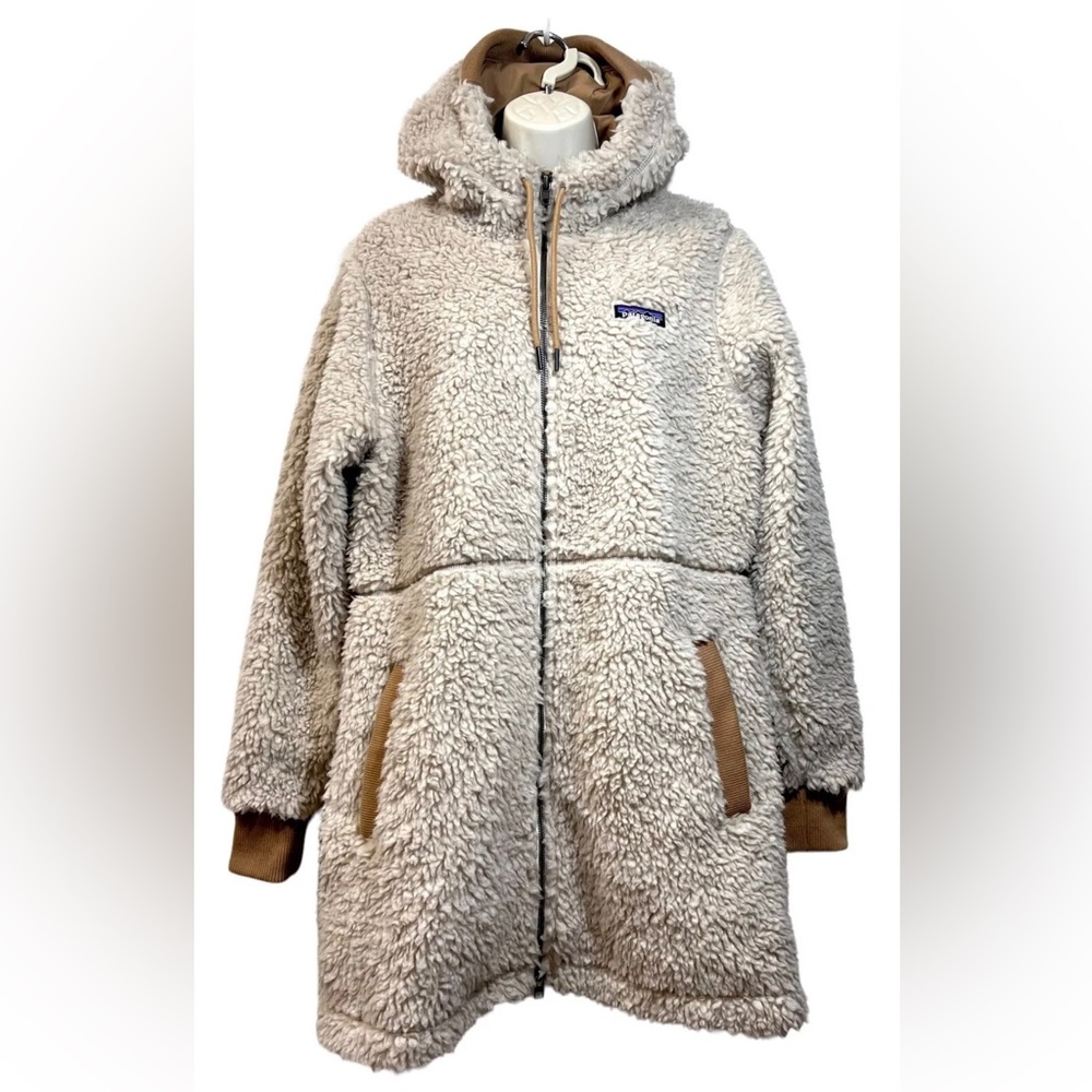 Patagonia Pristine Dusty Mesa Hooded Fleece Teddy Parka In Natural Size Medium